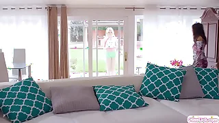 Busty asian gets discouraged on her gorge oneself